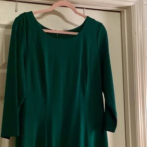 Talbots Green Dress with zippered back 14